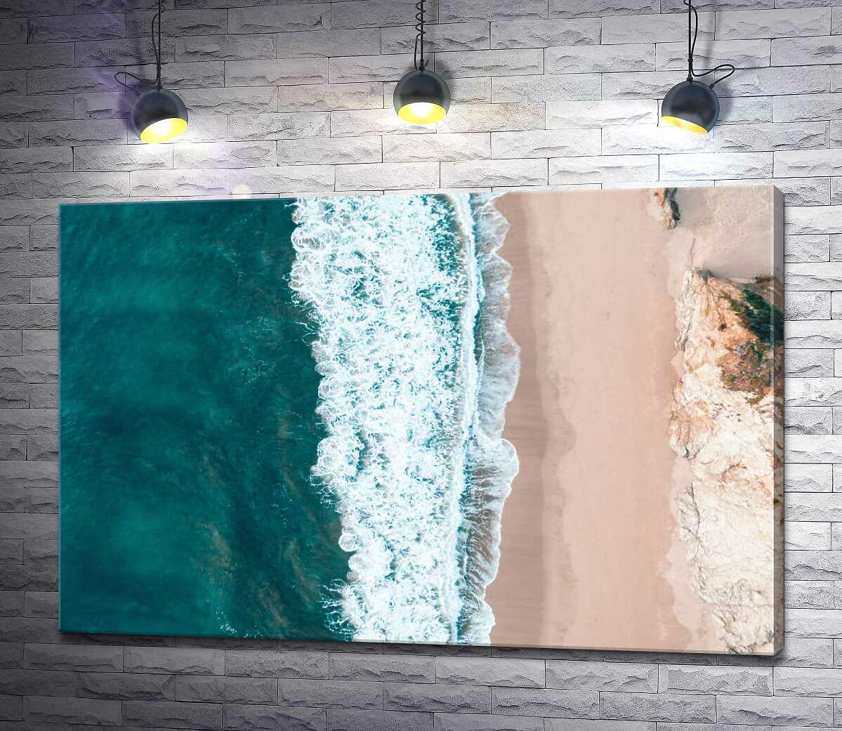 Картина ArtPoster Темные воды океана касаются светлой полосы пляжа 100x67 см Модуль №1 (000168)