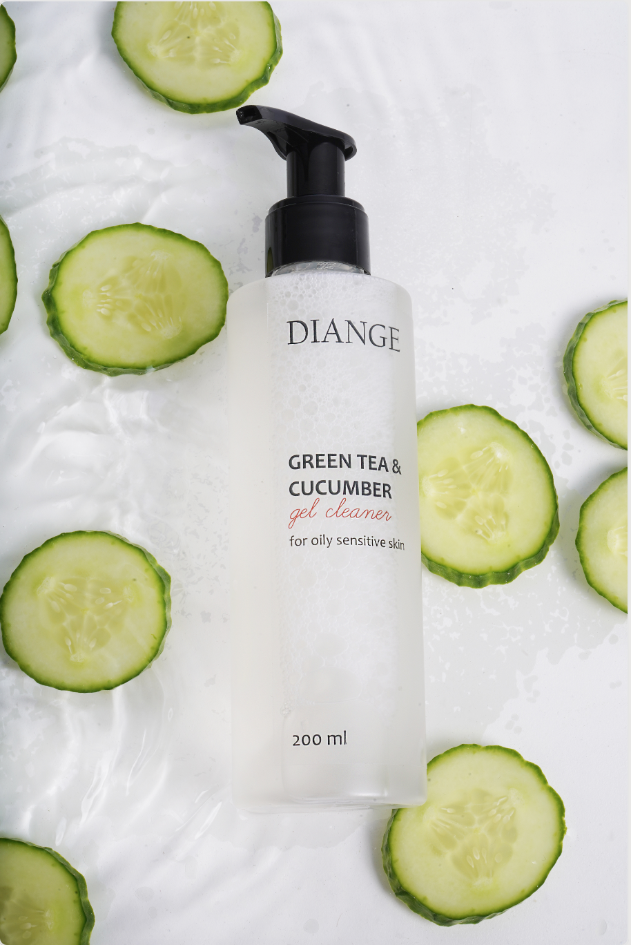 Очищающий гель с экстрактом зеленого чая и огурца GREEN TEA & CUCUMBER 200 мл