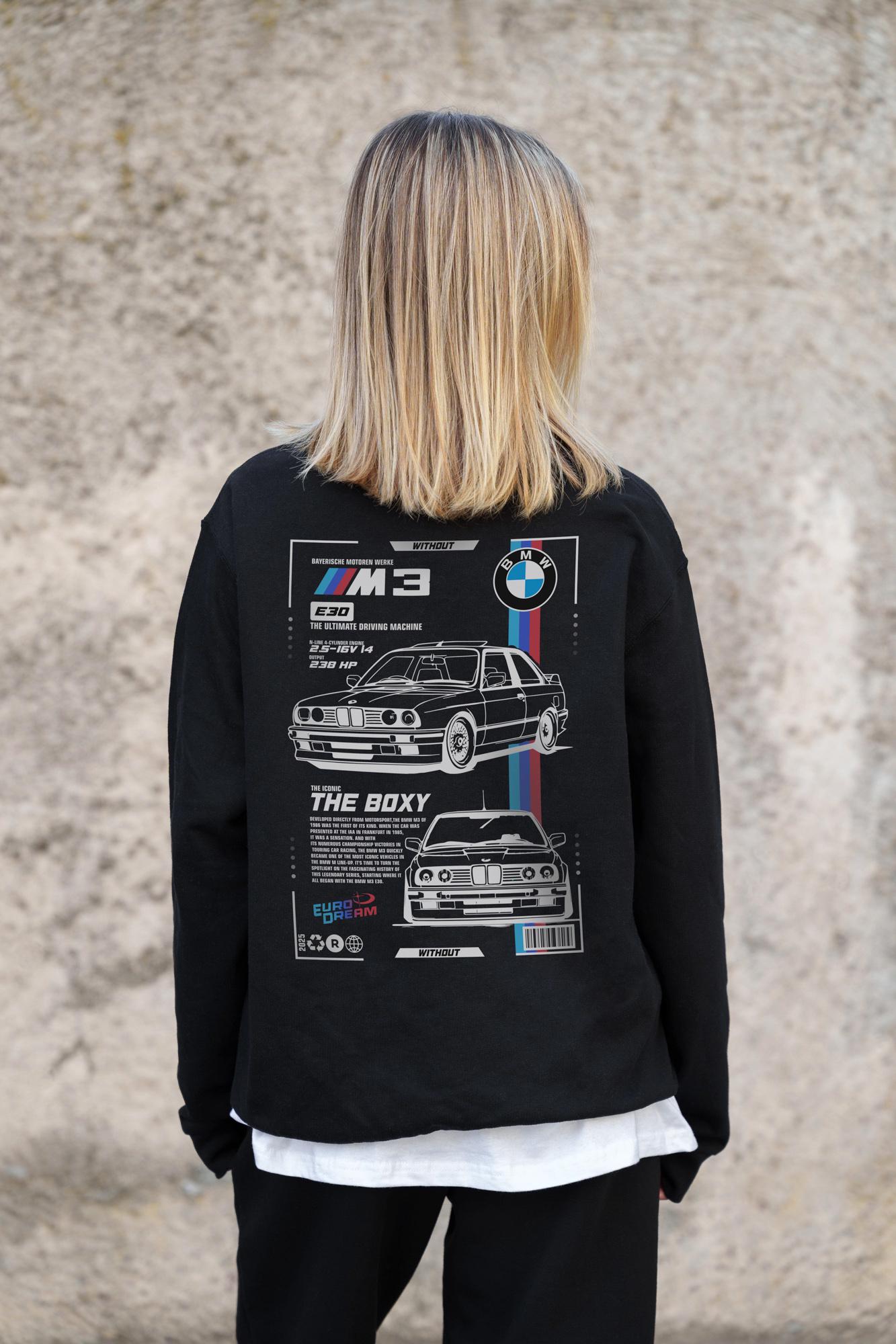 Свитшот оверсайз с принтом Without BMW S/M Black (S/M8055580) - фото 8