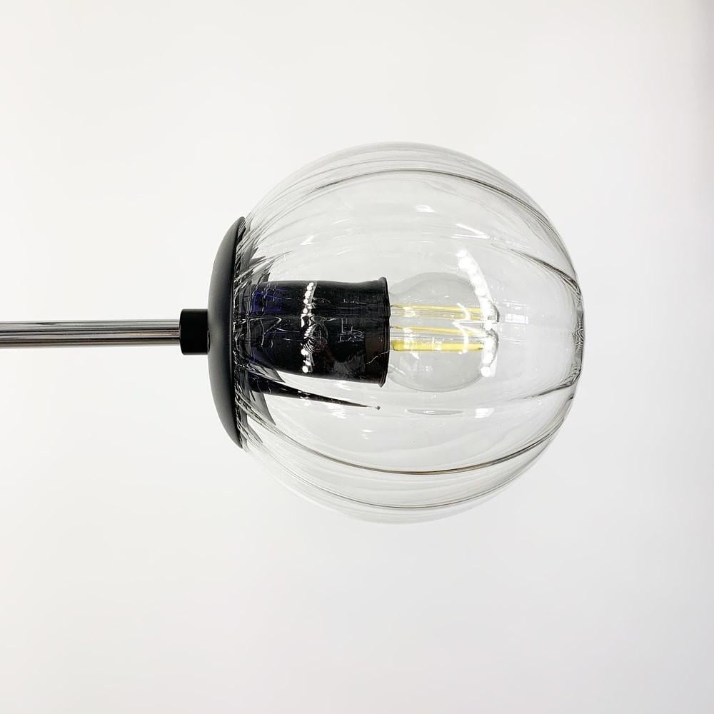 Люстра стельова на 8 прозорих плафонів Ø 85 см Хром (51797/8 CH+BK+CL) - фото 2