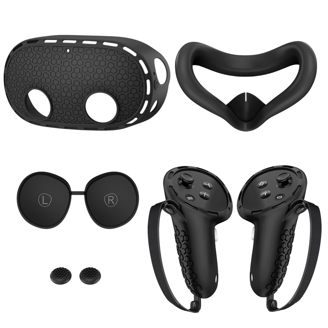 Набір чохли/накладки захисний силіконовий для Oculus/Meta/Quest 3S Black (2632453003)
