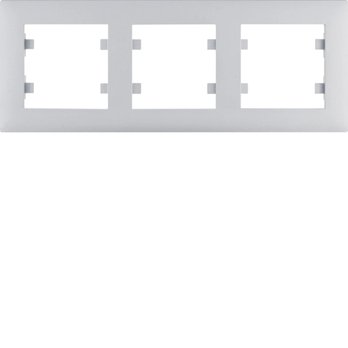 Рамка трехместная горизонтальная Hager Lumina Intens Серебряный (WL5732)