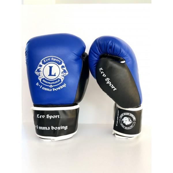 Боксерские перчатки Lev Sport VIP кожа р. 6 Синий (8585053829388)