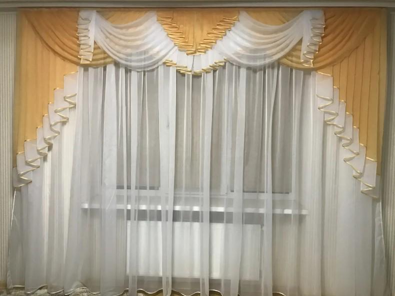 Ламбрекен шифон 3 м Абрикосовый (178)