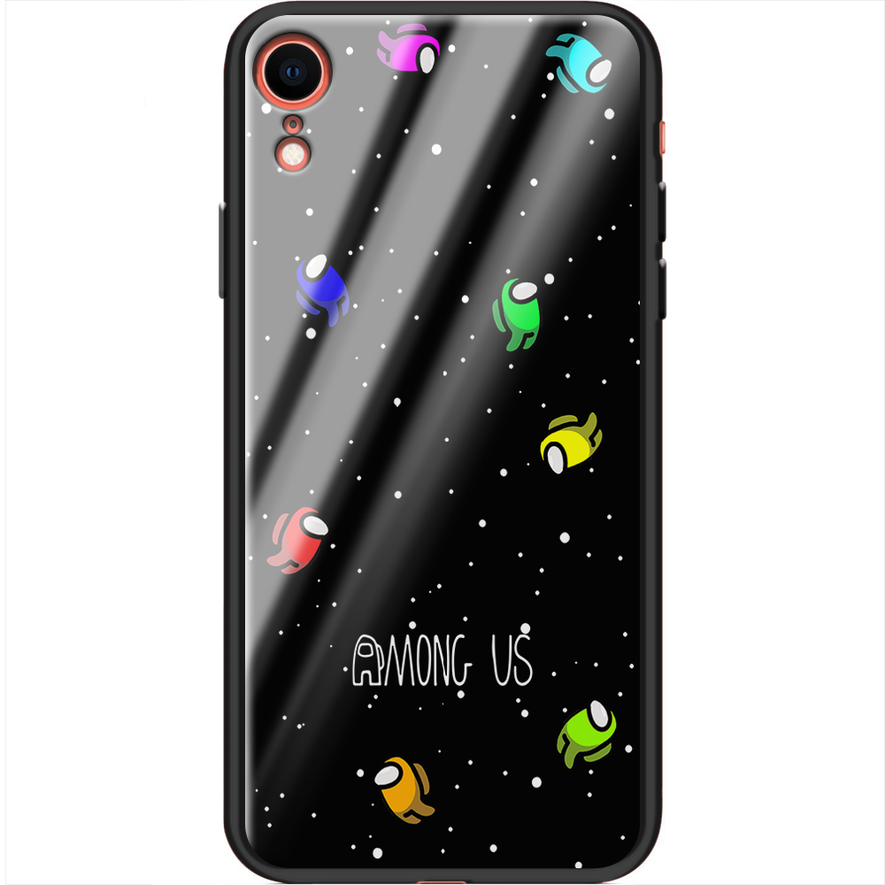 Чехол Boxface iPhone XR Among Us Invisible Черный силикон со стеклом (35417-bk76-37736)