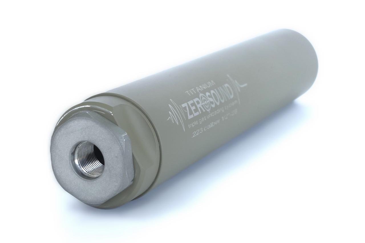 Саундмодератор Zerosound TITAN .223cal, .243, 5,45, 6,5 creedmoor triple gas unloading system Coyote - фото 2
