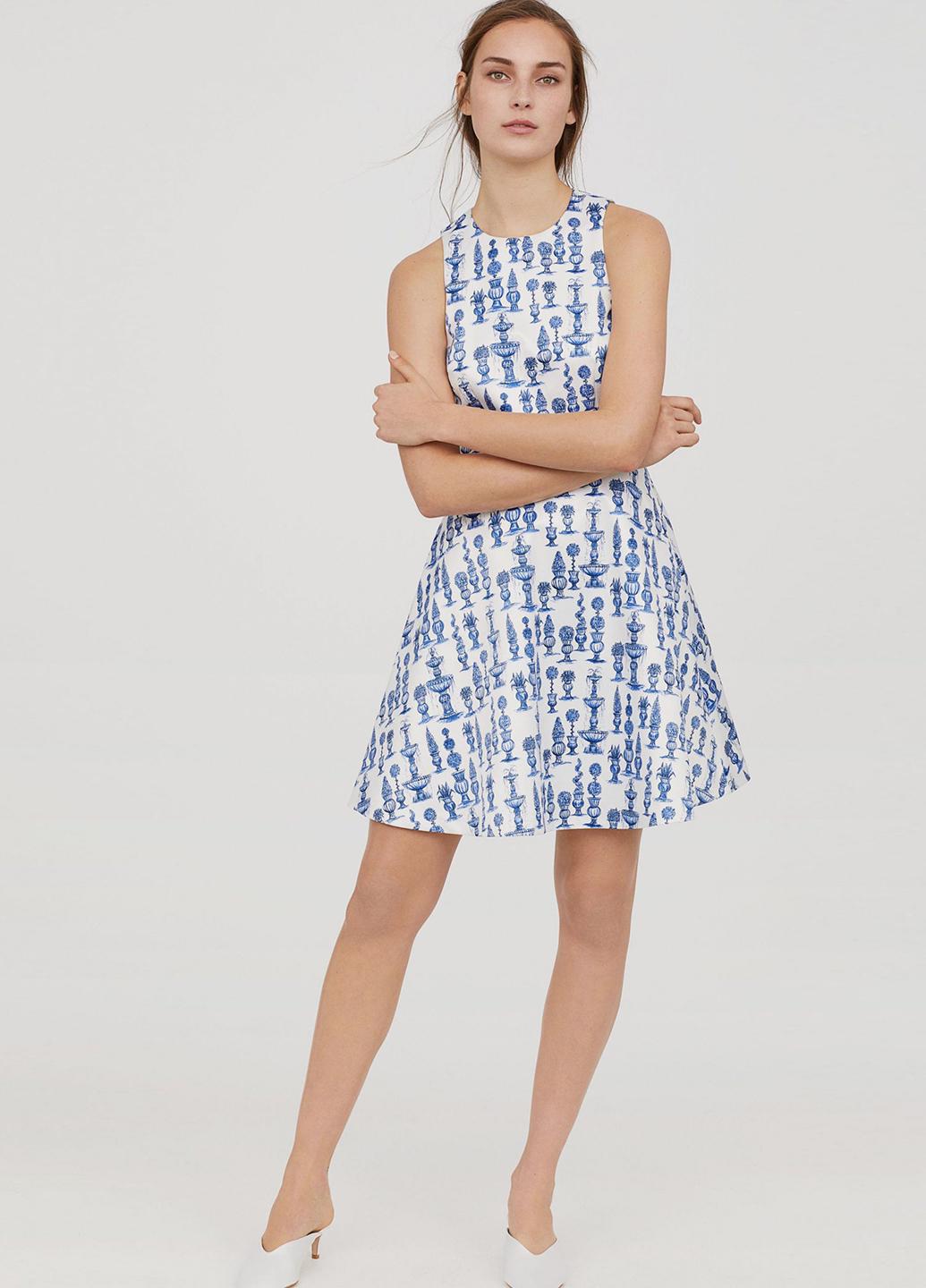 Платье H&M р. 34 Белый (622026002b42)