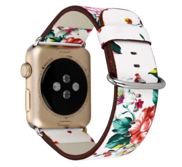 Кожаный ремешок Primo White Flower для Apple Watch 38 мм/40 мм 110 мм (618830918)