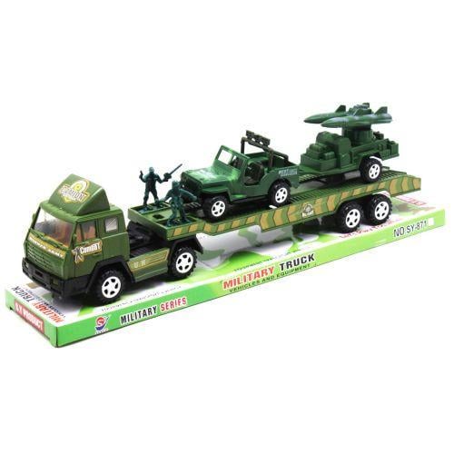 Игрушечный трейлер-автовоз военный Military truck (211876) - фото 1