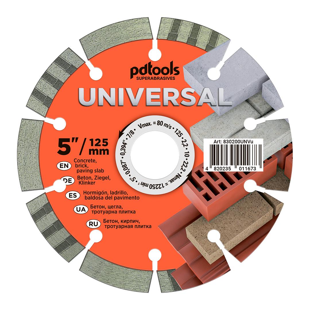 Круг алмазный отрезной PDTools 1A1RSS 125 UNIVERSAL для ручного инструмента (37772305)