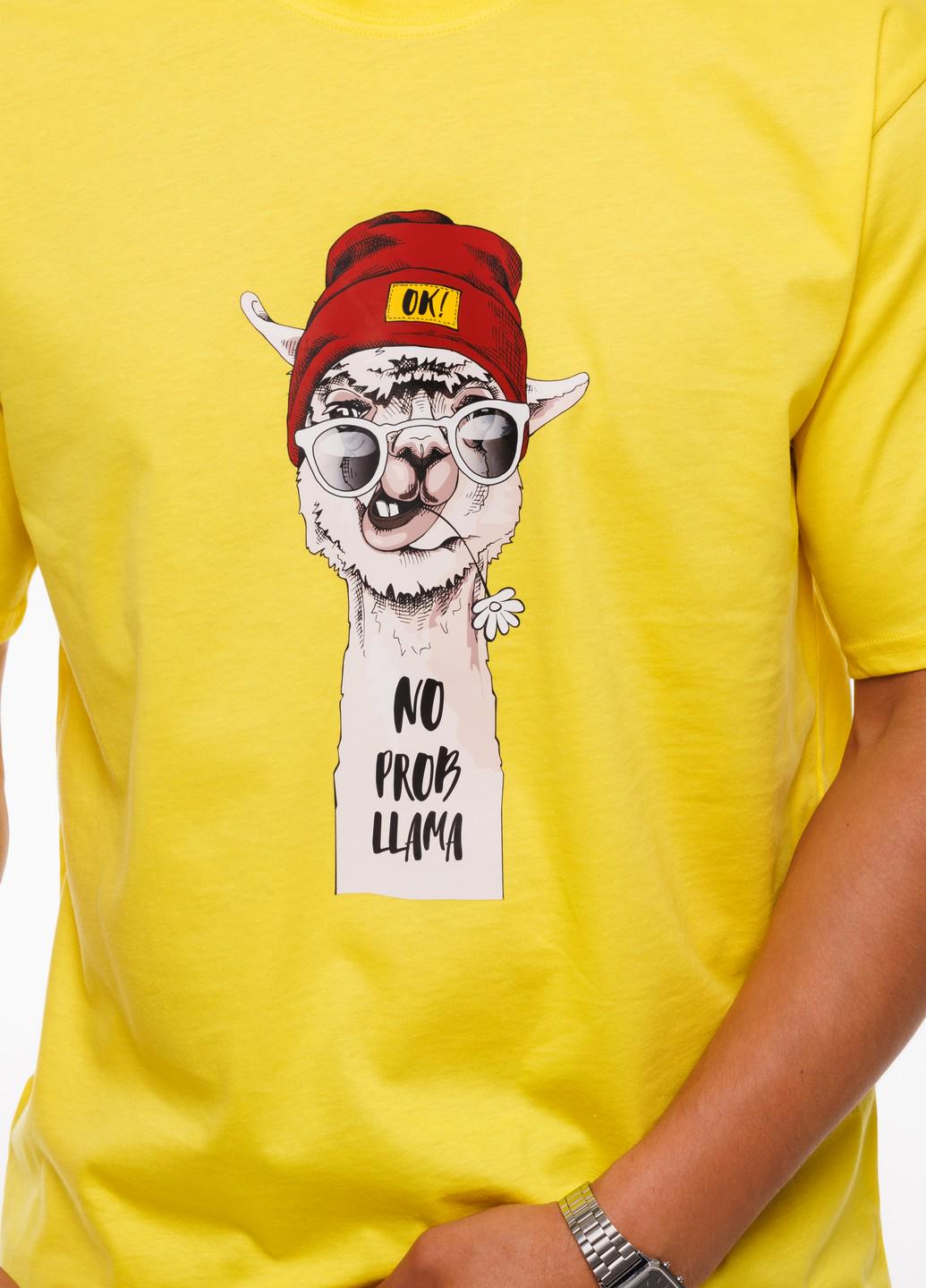 Мужская футболка No problama Наталюкс 2XL Желтый (1218043064751) - фото 4