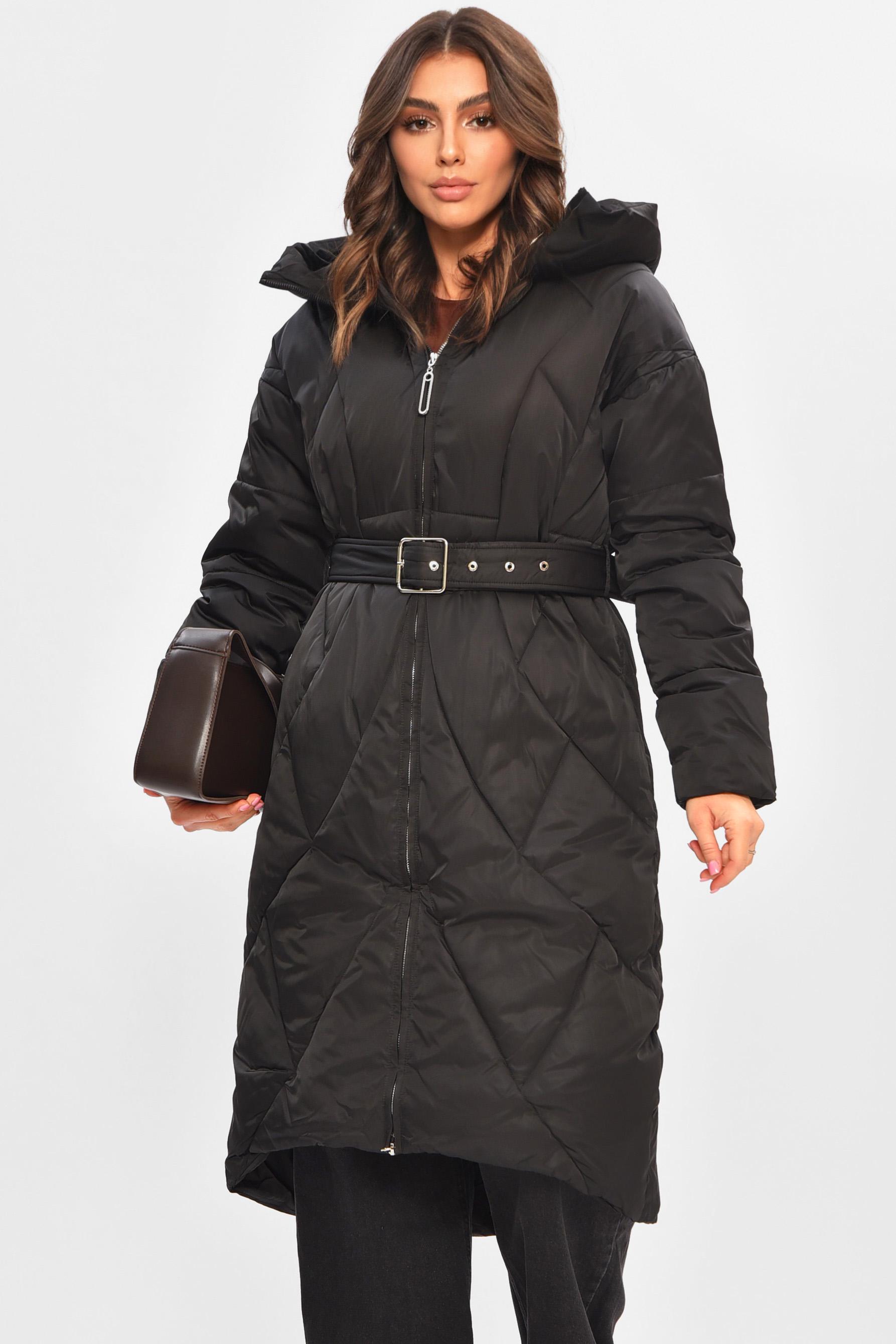 Куртка женская удлиненная зима XL-2XL Черный (207032) Куртка женская удлиненная зима XL-2XL Черный (207032)