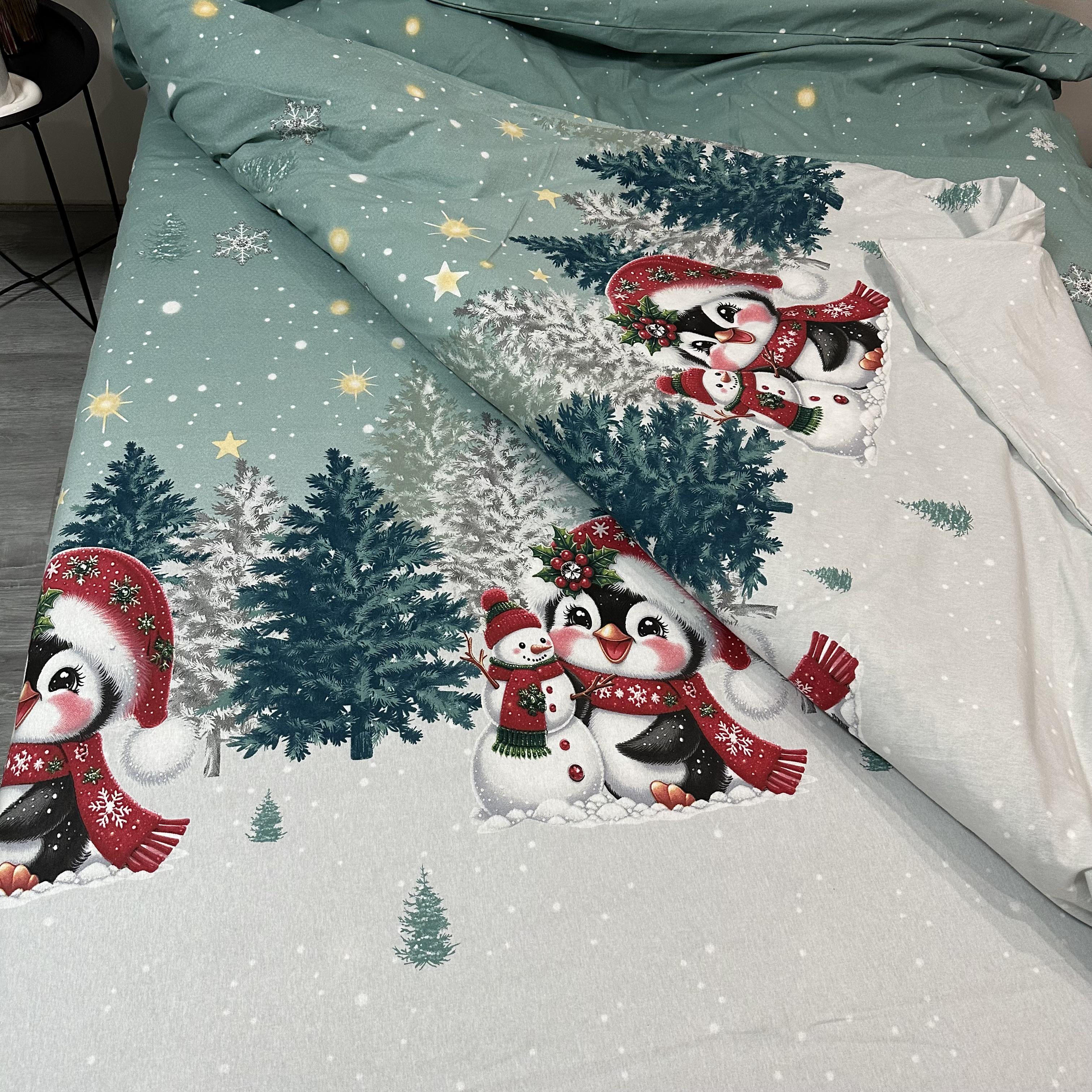 Комплект постільної білизни байкова Зимовий євро Бірюзовий (байка 10-3) - фото 8 Комплект постільної білизни байкова Зимовий євро Бірюзовий (байка 10-3) - фото 8