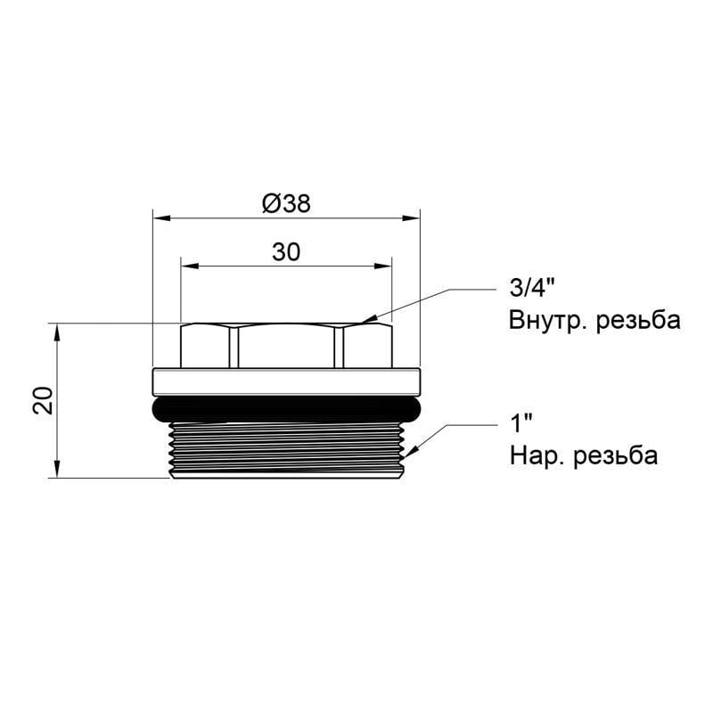 Футорка для коллектора SD Plus SD35420 1"х3/4" ВН (SD00024116) - фото 2 Футорка для коллектора SD Plus SD35420 1"х3/4" ВН (SD00024116) - фото 2