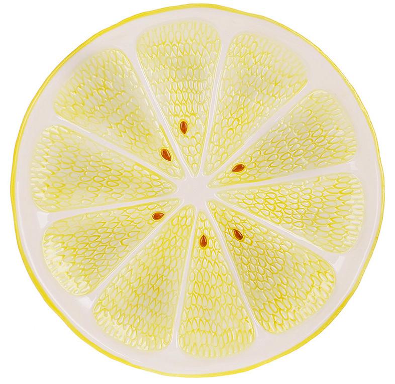 Блюдо керамічне плоске Fruits Lemon 31 см