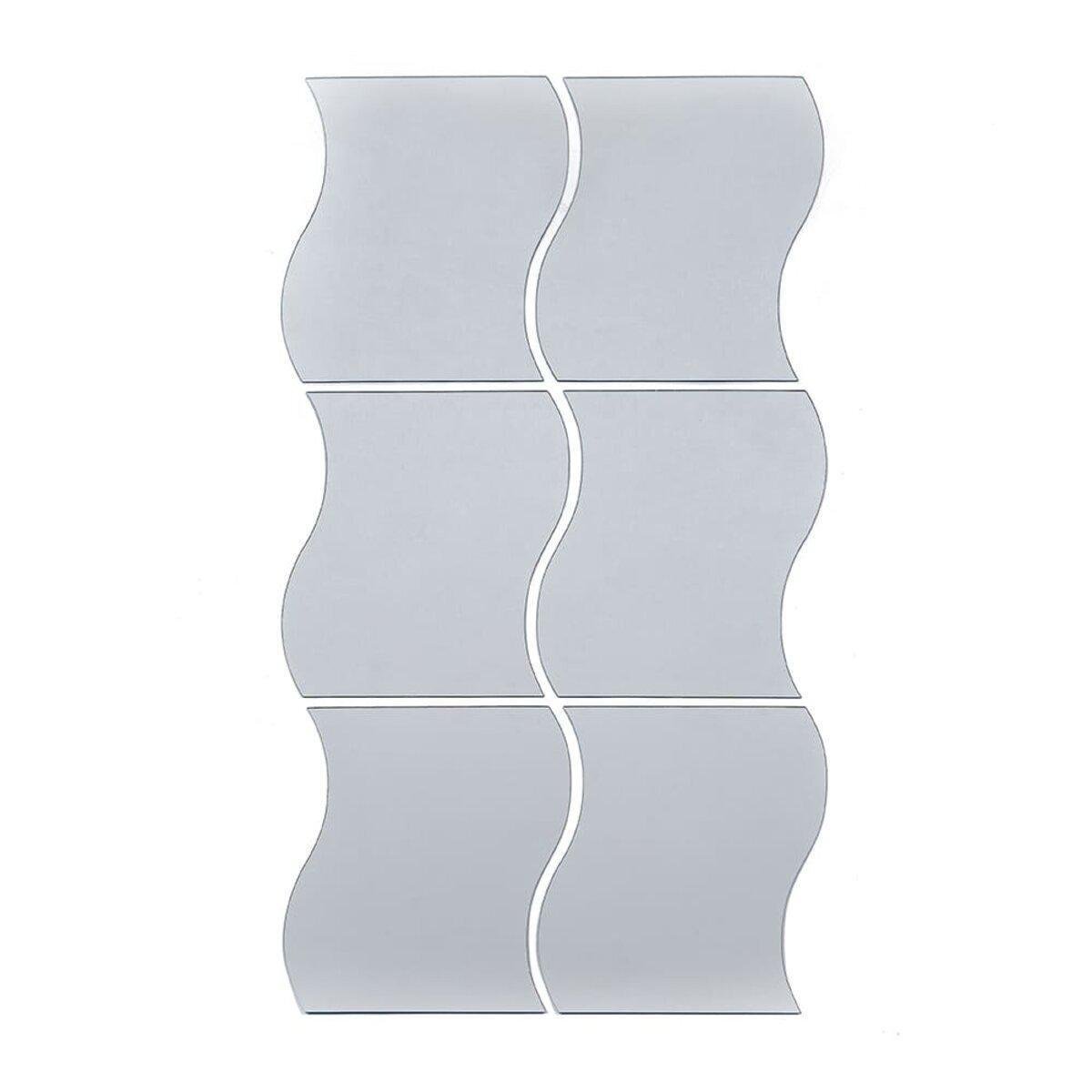 Декор дзеркальний акриловий самоклеючий 140х190 мм 6 шт. Сріблястий (SW-00002510)