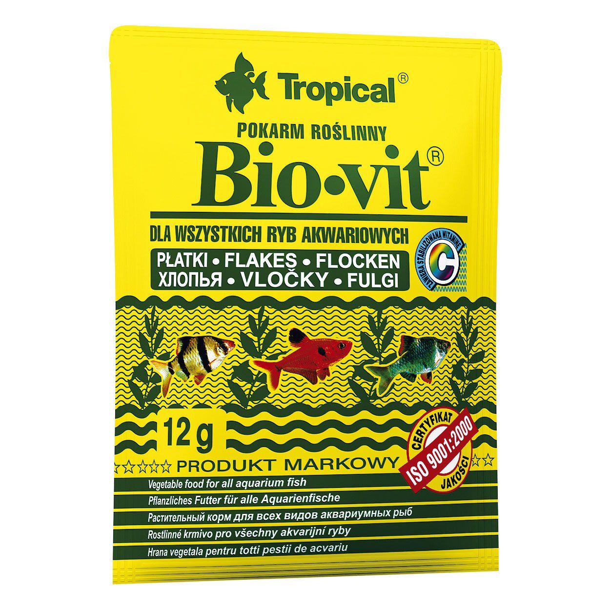 Корм Tropical Bio-Vit хлопья для травоядных рыб 12 г (74411)