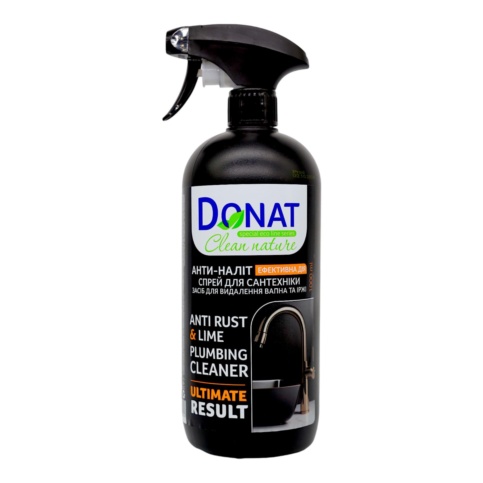 Спрей-средство для чистки сантехники против извести Donat Clean Nature Эффективное Действие 1 л (НФ-00007294)