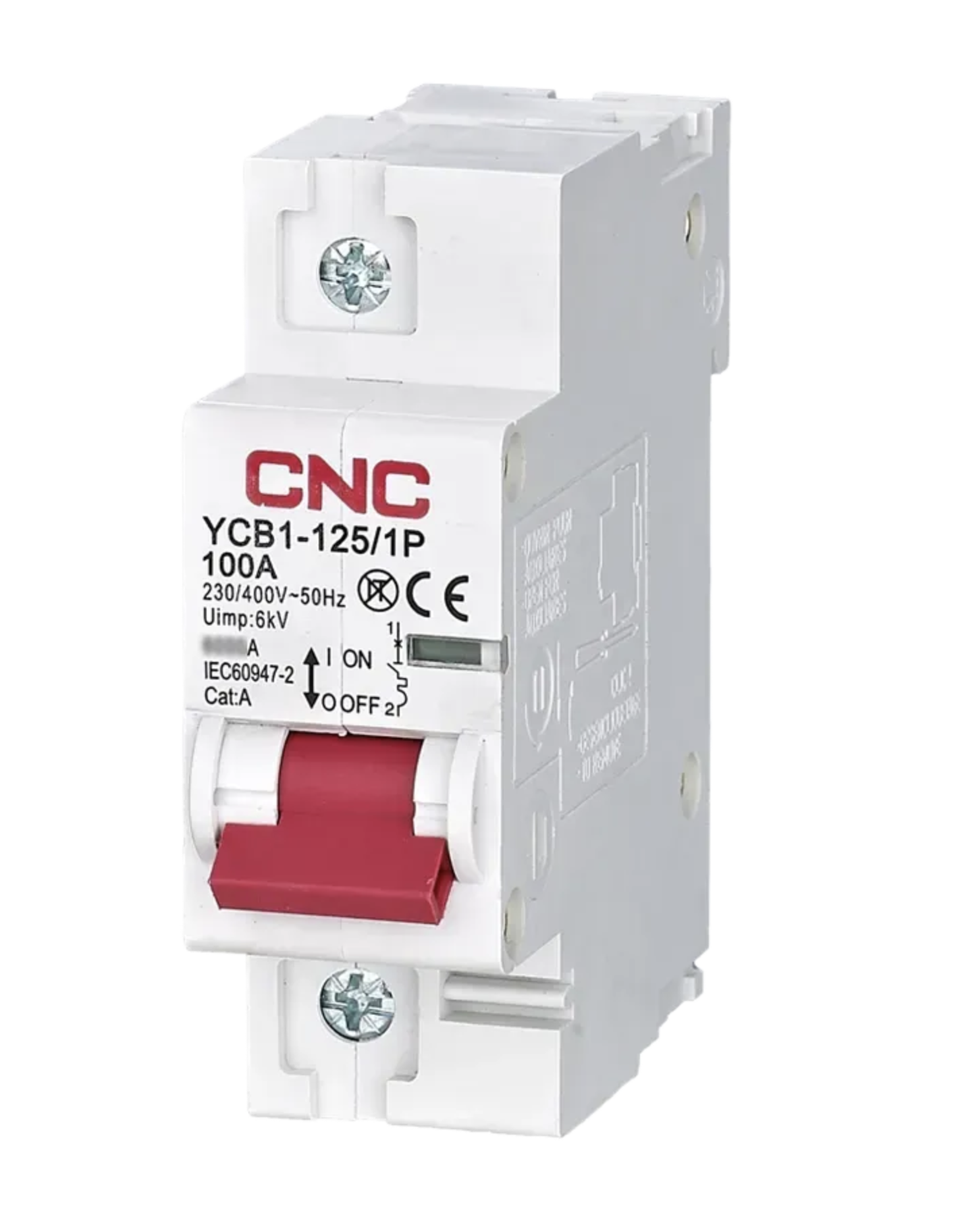 Автоматический выключатель модульный CNC YCB1-125 1Р 6 кА С 100А (Б00032986)