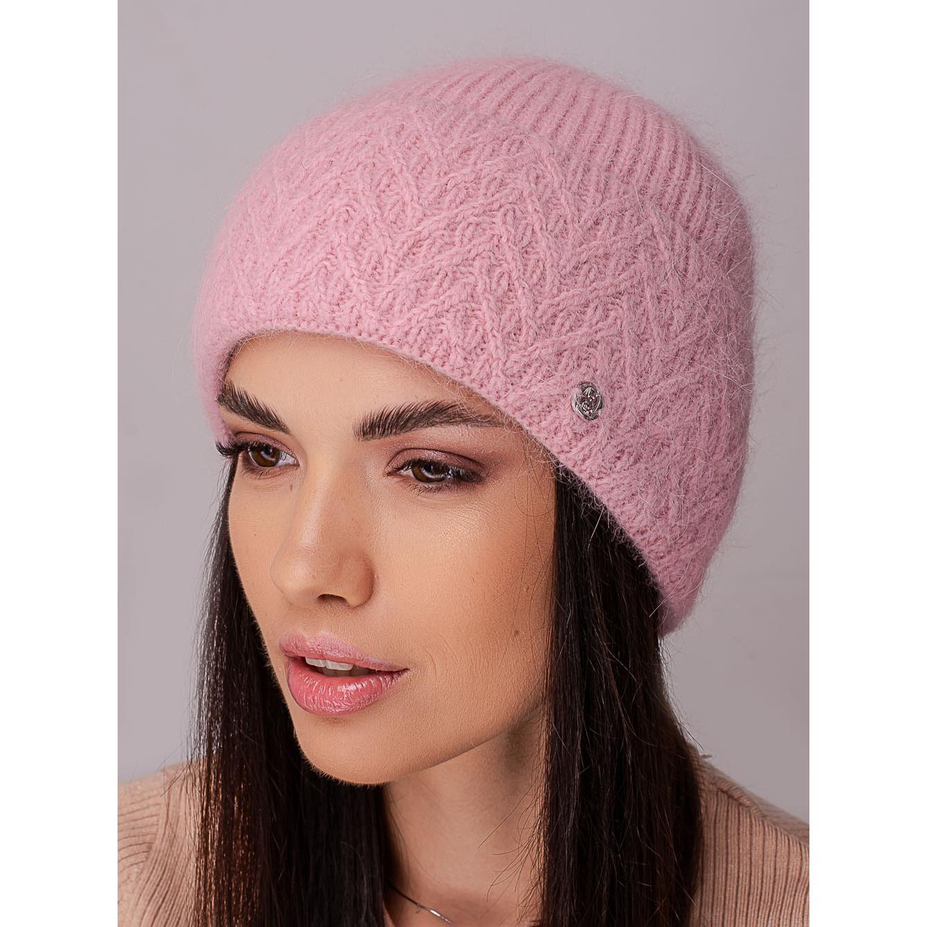 Шапка ангорова жіноча з флісовою підкладкою і візерунком на відвороті Leks Марі Рожевий світанок - фото 1 Шапка ангорова жіноча з флісовою підкладкою і візерунком на відвороті Leks Марі Рожевий світанок - фото 1