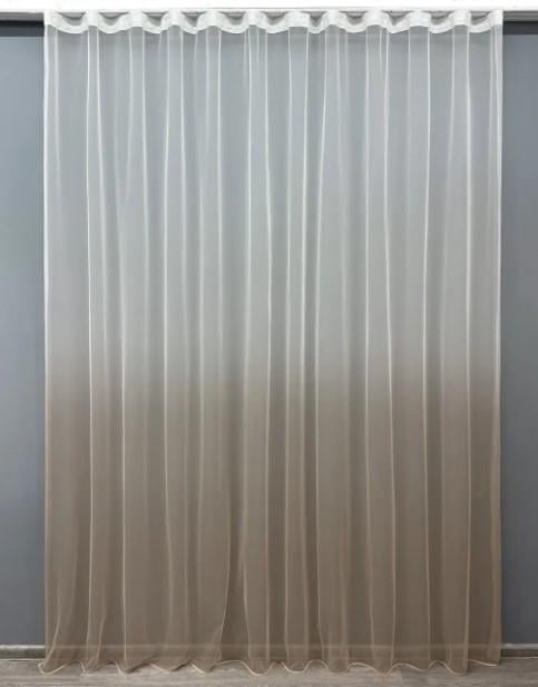 Тюль грек сетка омбре Какао/Белый (1650т)