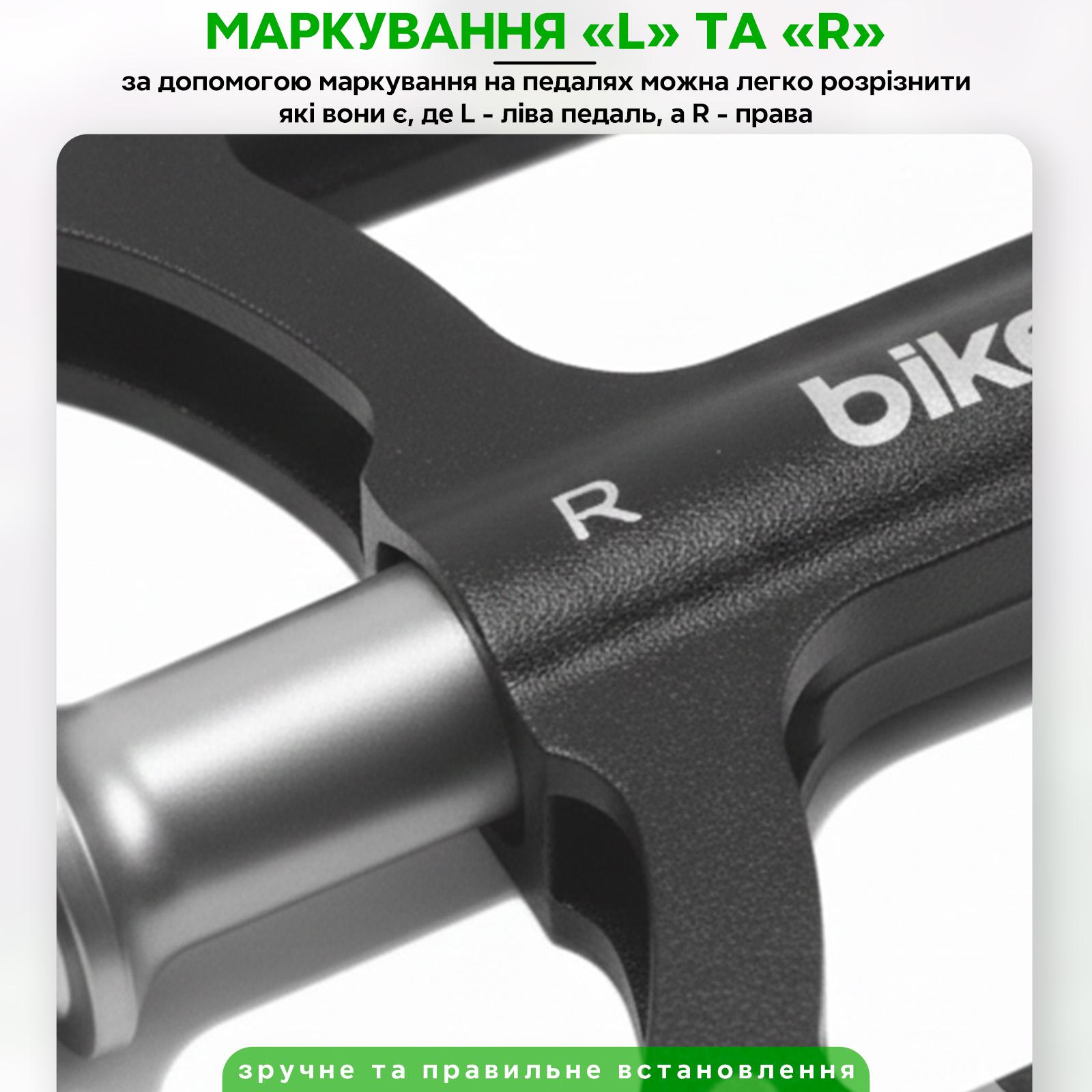 Педали велосипедные BIKEBIT JT10 алюминиевые на промышленном подшипнике ось 9/16" Черный (BB-JT10-4185) - фото 5 Педали велосипедные BIKEBIT JT10 алюминиевые на промышленном подшипнике ось 9/16" Черный (BB-JT10-4185) - фото 5