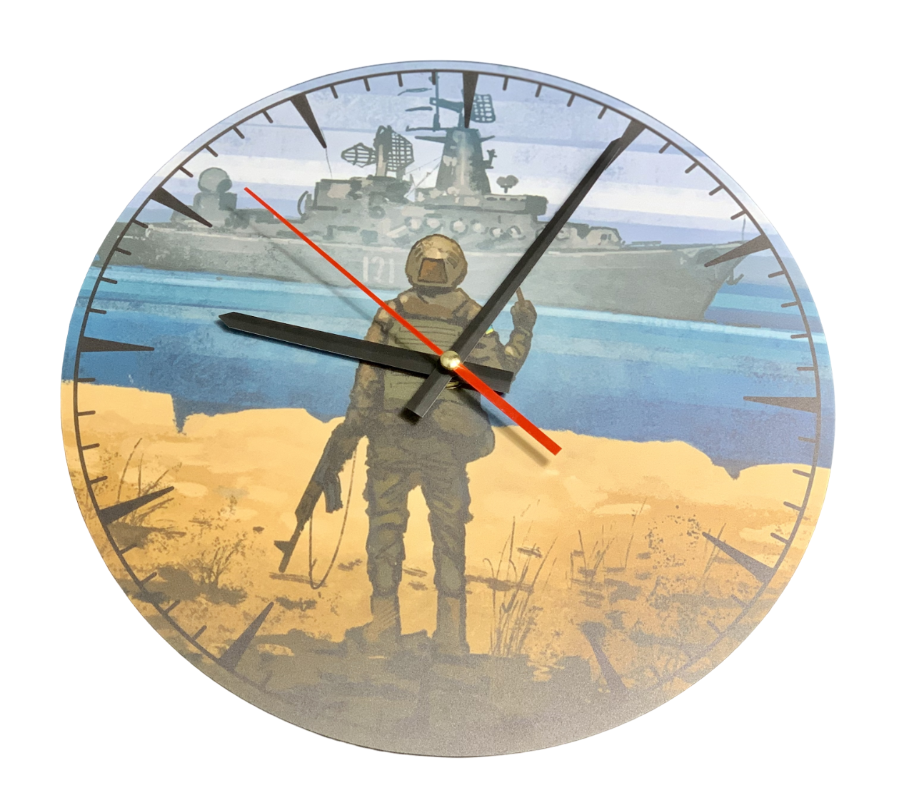 Настінний годинник "Російський військовий корабель" патріотичний 30 см (9967706)