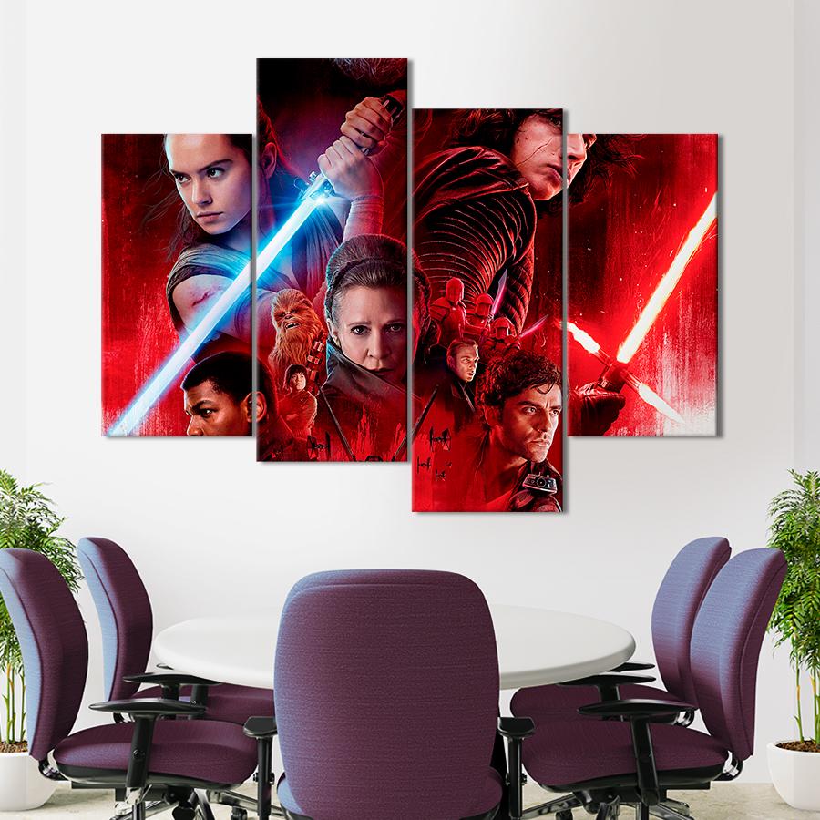 Настенний декор Главные герои фильма Звёздные войны: Последние джедаи 149x106 см (A100-4)