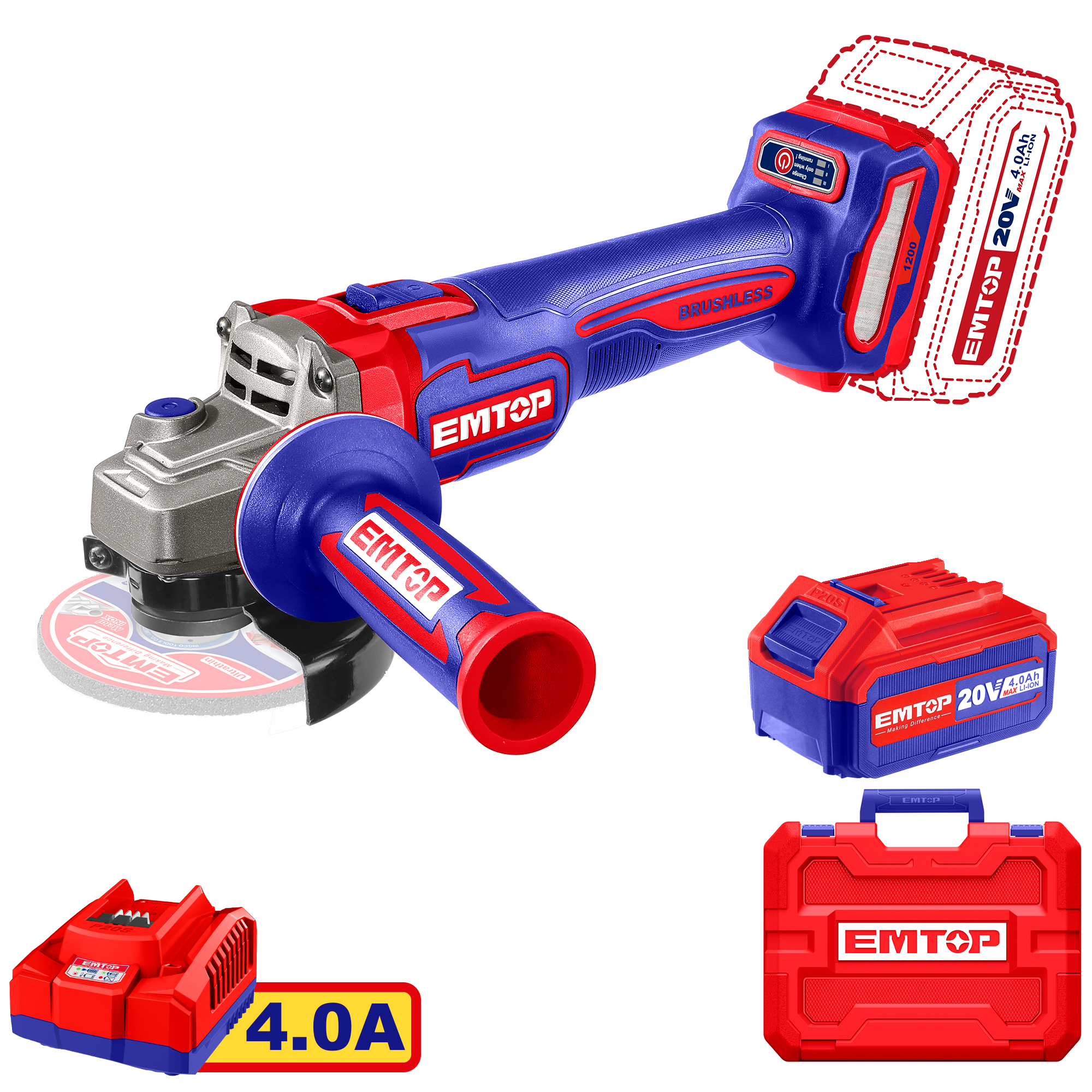 Болгарка аккумуляторная EMTOP ELAG2211532 Болгарка аккумуляторная EMTOP ELAG2211532