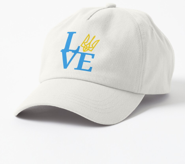 Кепка унисекс Malfini с патриотическим принтом "Люблю Украину Love Ukraine 2" Белый (УКР170К-1667879315)