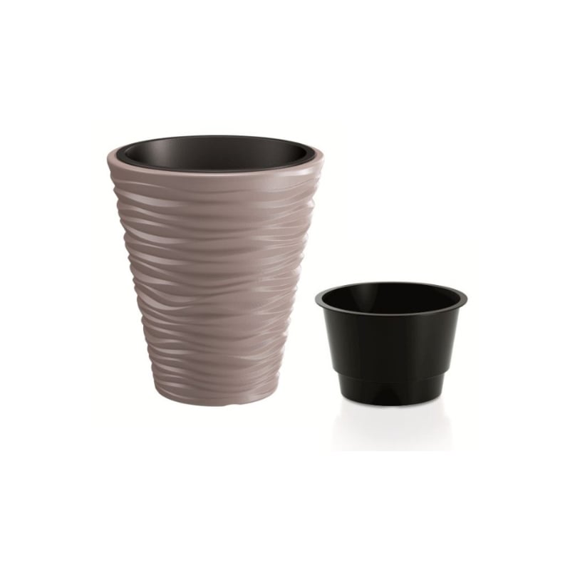Горшок для цветов Prosperplast Sand круглый 2в1 300 мм Мокко