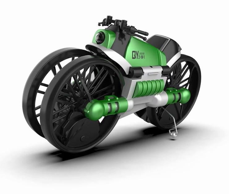 Квадрокоптер-трансформер QY Leap Speed PRO дрон-мотоцикл на р/у 2в1 Зеленый