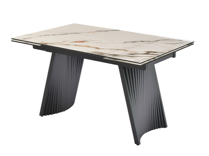 Стол обеденный раздвижной Vetro Mebel Олимпия 1400-2100x900x760 мм Калаката голд/Черный (TМL-985) - фото 1 Стол обеденный раздвижной Vetro Mebel Олимпия 1400-2100x900x760 мм Калаката голд/Черный (TМL-985) - фото 1