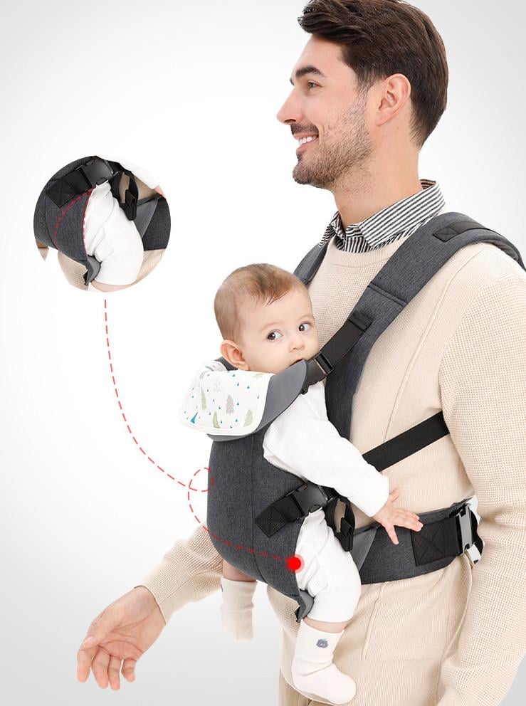Рюкзак-кенгуру слінг Aixintu AXT-2313 для перенесення дітей Темно-сірий (3018) - фото 11 Рюкзак-кенгуру слінг Aixintu AXT-2313 для перенесення дітей Темно-сірий (3018) - фото 11