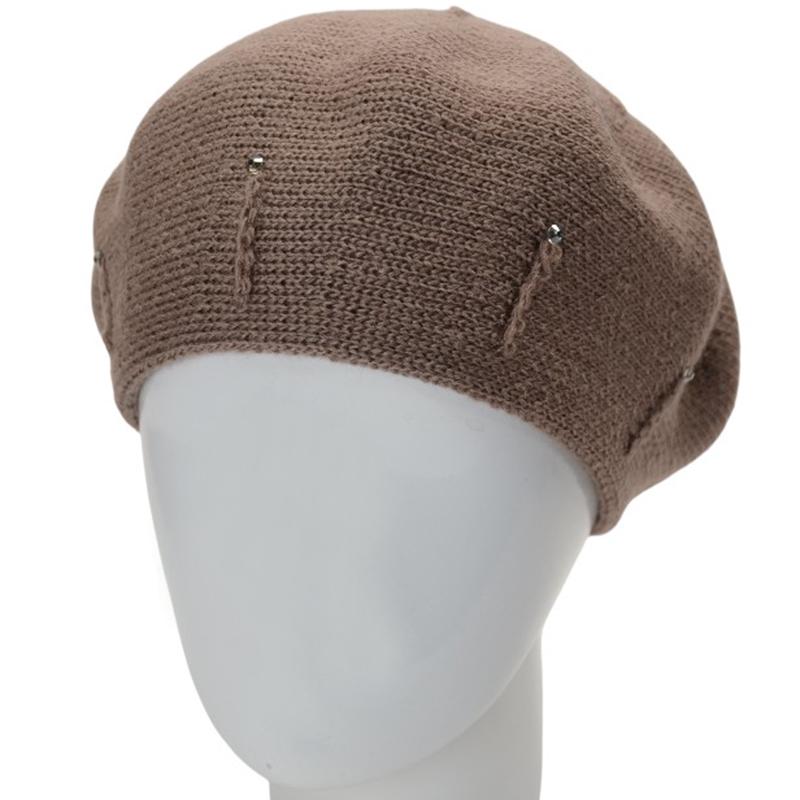 Берет жіночий Lirus Тіна з візерунком та стразами one size Темно-пудровий (281883) - фото 1 Берет жіночий Lirus Тіна з візерунком та стразами one size Темно-пудровий (281883) - фото 1