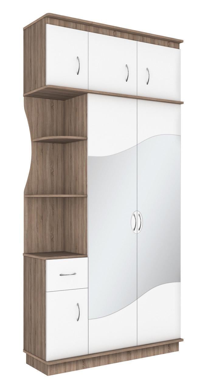 Передпокій МАКСІ-Меблі Венеція Секція 1,1 м Дуб трюфель/Білий (11198)