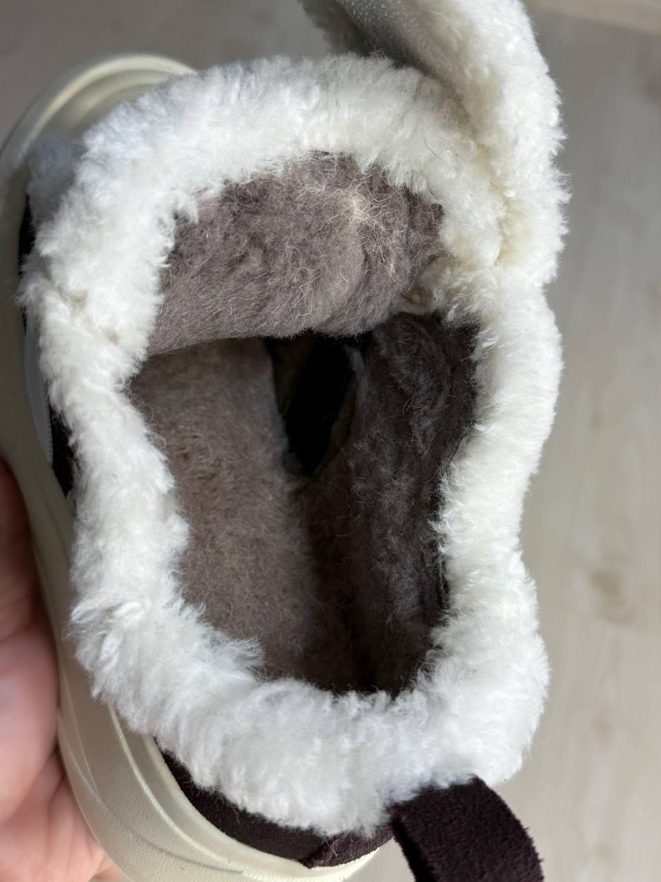 Кеди жіночі Hengji 15-6 з хутром та опушкою на липучці р. 41 Коричневий (5326) - фото 8