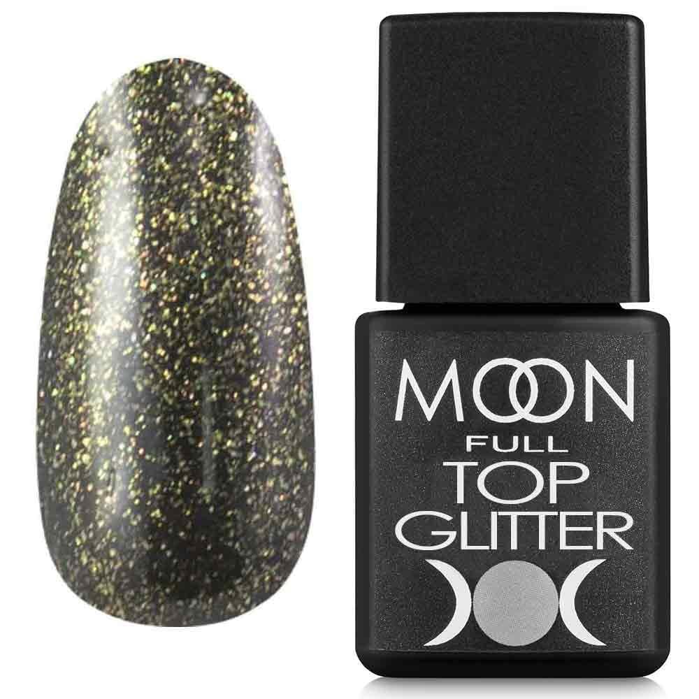 Топ для гель-лака Moon Full Top Glitter Gold №02 без липкого слоя 8 мл