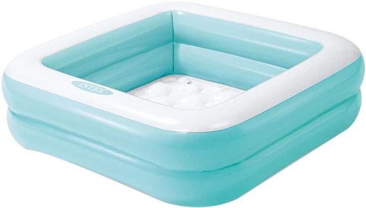 Басейн надувний дитячий Intex квадратний із надувним дном 57 л 86х86х25 см (57100)