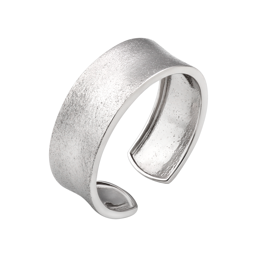 Каблучка срібна матова текстурована поверхня р. 18