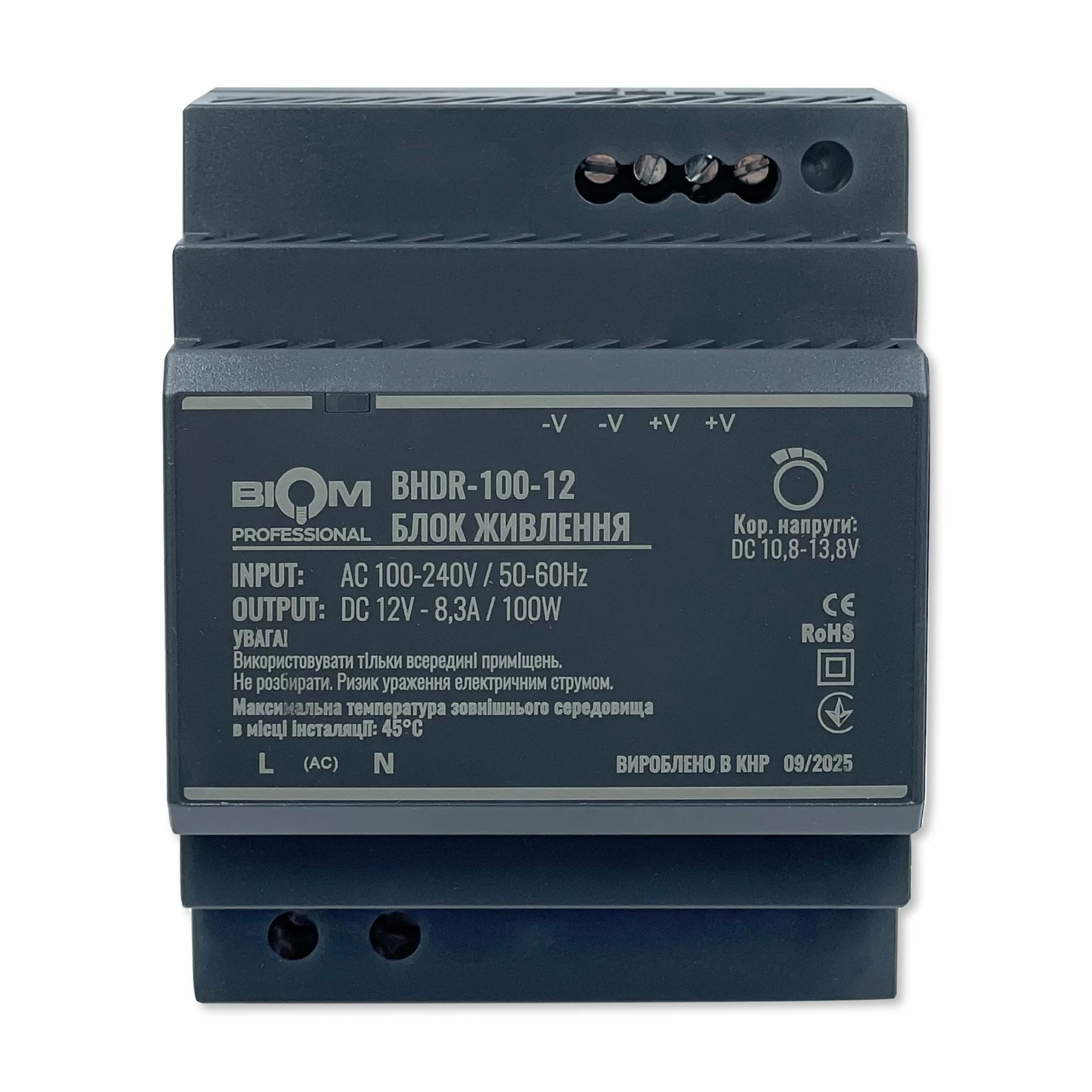 Блок питания Biom на DIN-рейку 100W 8.3A 12V BHDR-100-12