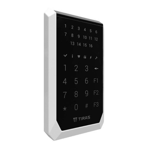 Клавіатура сенсорна світлодіодна TIRAS K-PAD16 до 1000 м 16 індикатор зон Чорний (351f4f71) - фото 4 Клавіатура сенсорна світлодіодна TIRAS K-PAD16 до 1000 м 16 індикатор зон Чорний (351f4f71) - фото 4