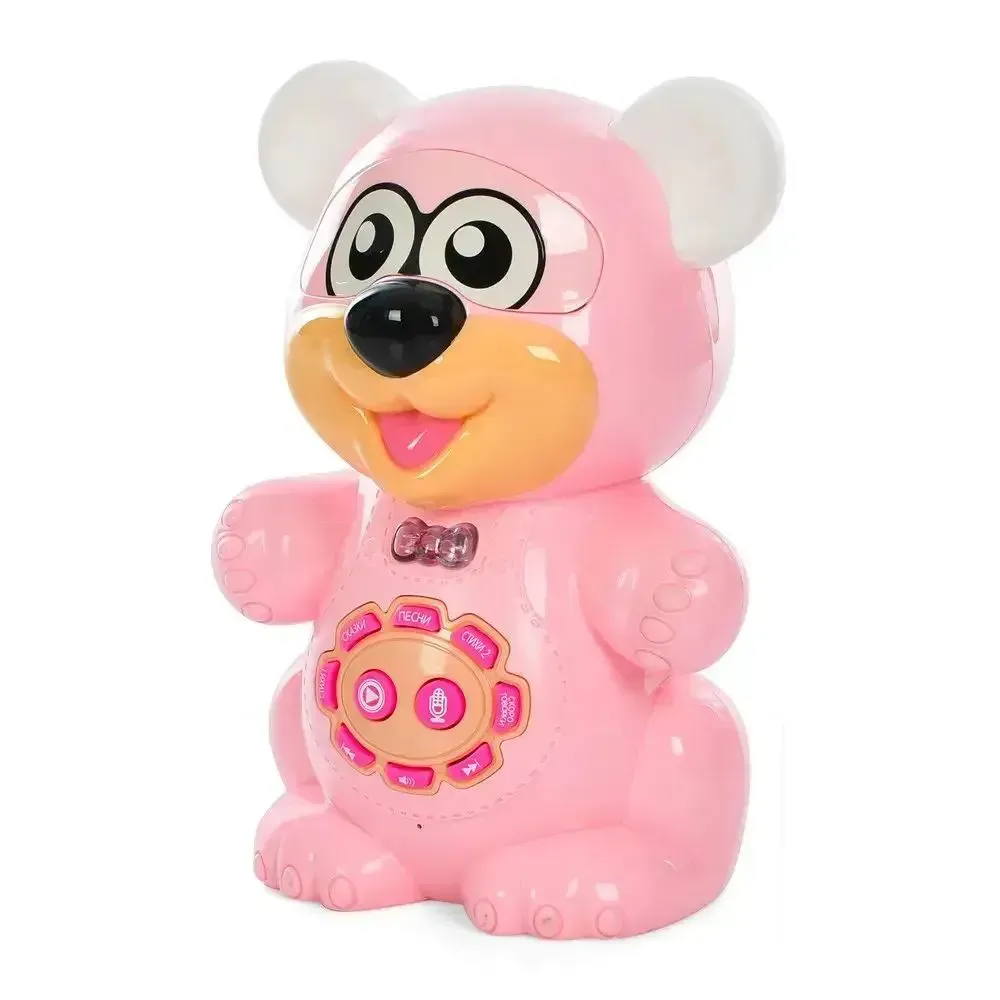 Интерактивный мишка-сказочник Limo Toy из пластика 23 см Розовый (150-98-FT0043AB-PN)