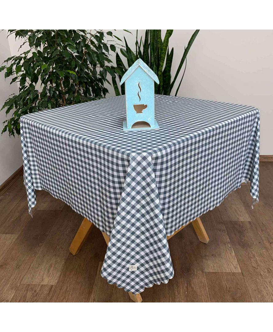 Скатерть водоотталкивающая Simfoni 136х180 Серая клетка