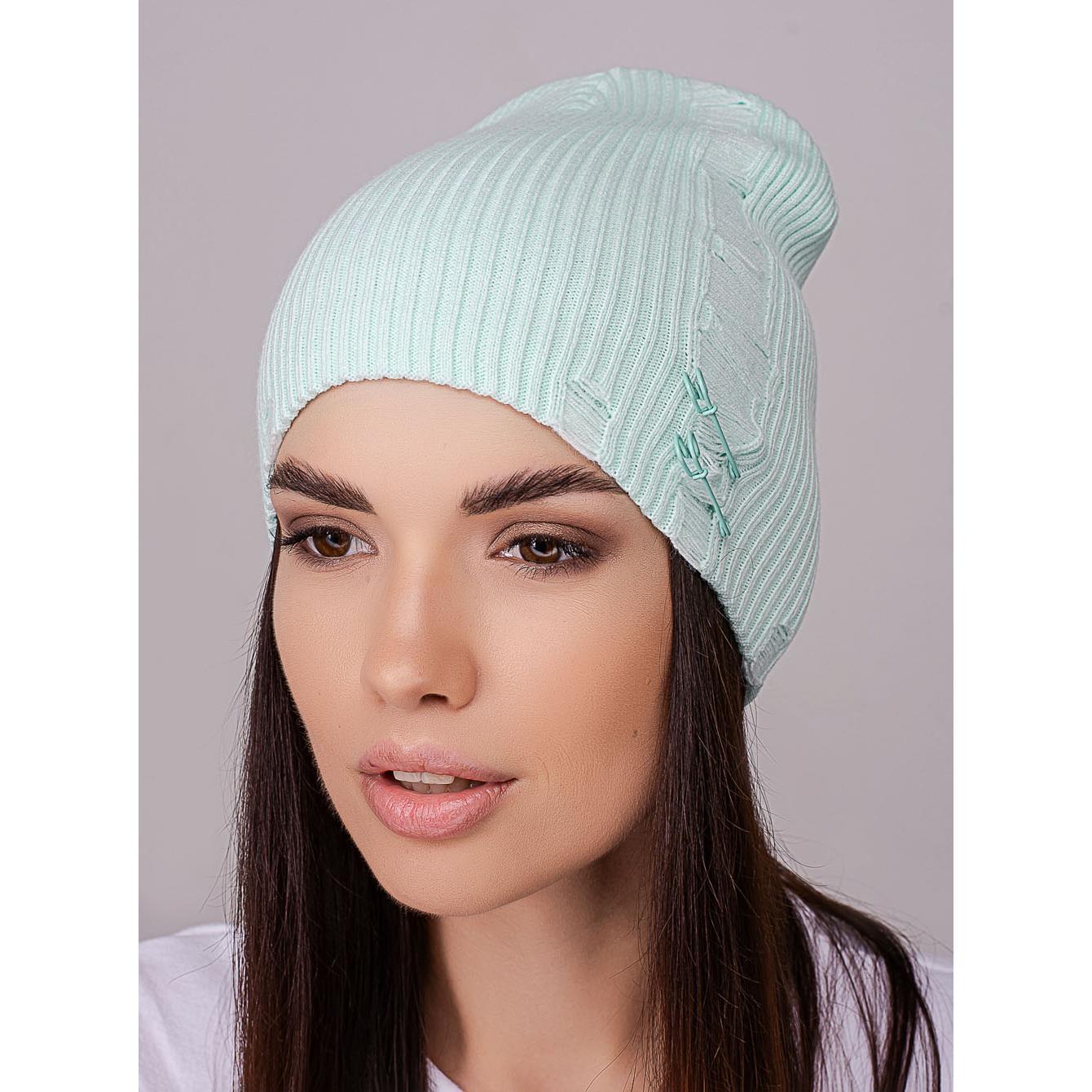 Шапка женская Leks ЧИКАГО без отворота двойная рваная со шпильками в рубчик one size Мятный (239399) - фото 1 Шапка женская Leks ЧИКАГО без отворота двойная рваная со шпильками в рубчик one size Мятный (239399) - фото 1