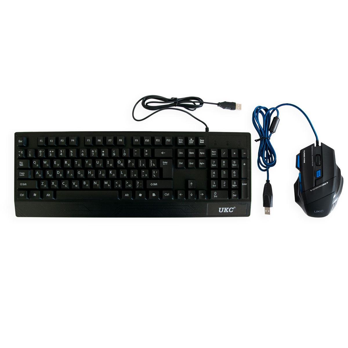Клавиатура и мышь с подсветкой UKC ART-4958 Backlight Черный (1009690-Black)