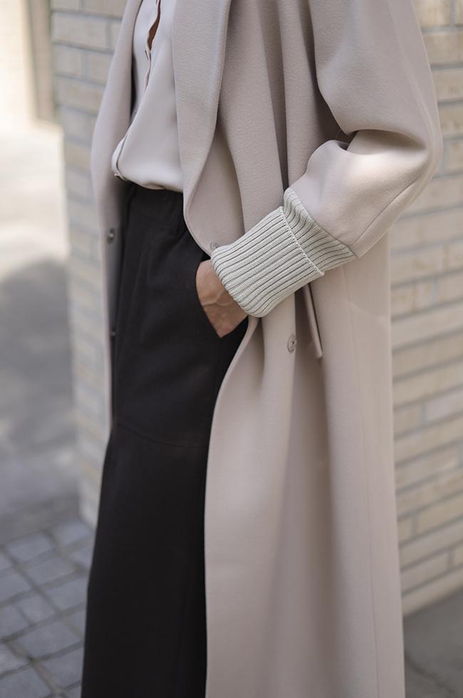 Пальто Lipar с вязаными рукавами р. 46 Бежевый (6314) - фото 2 Пальто Lipar с вязаными рукавами р. 46 Бежевый (6314) - фото 2