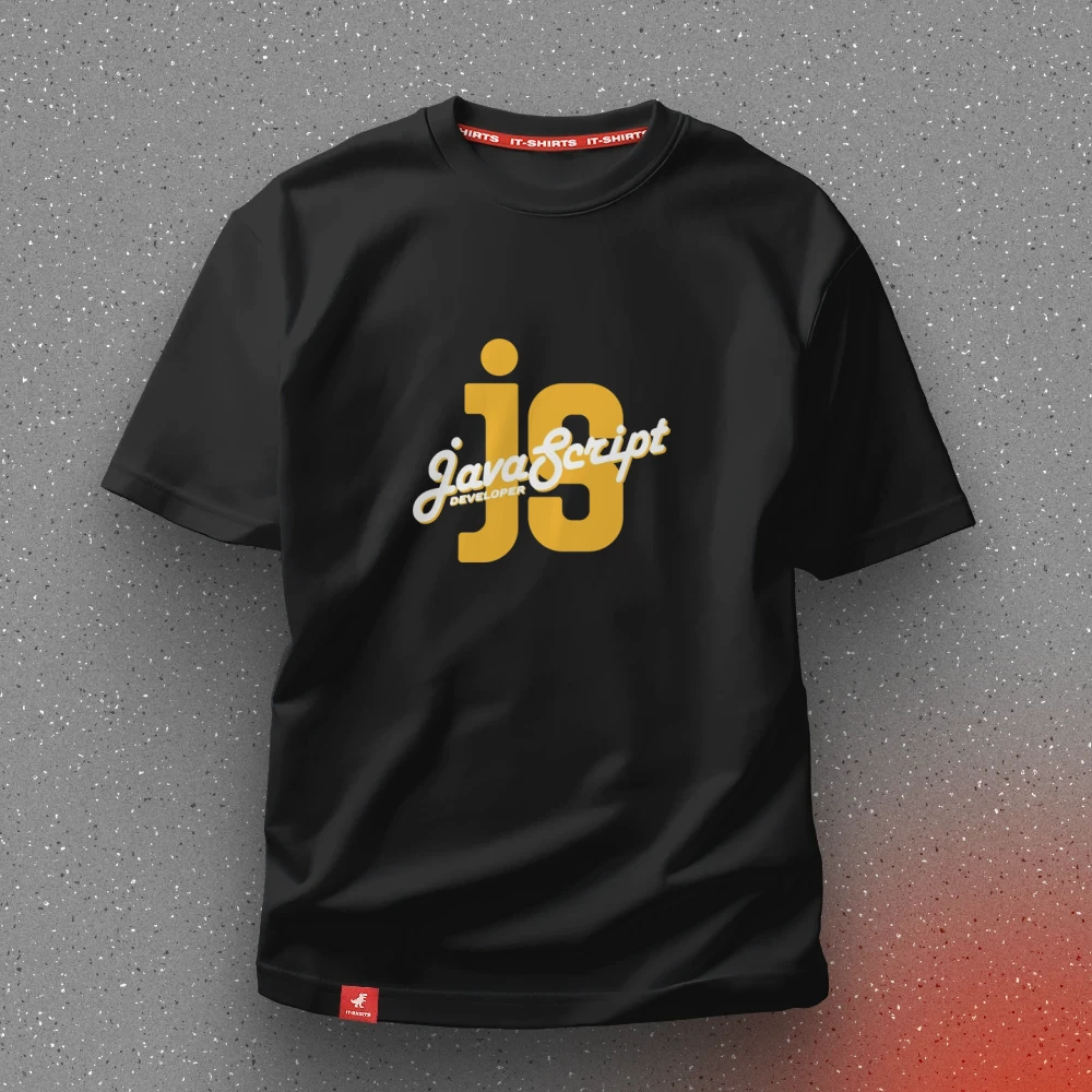 Футболка программиста JavaScript developer в стиле поп-арт M Черный (IT-141T-B-M)