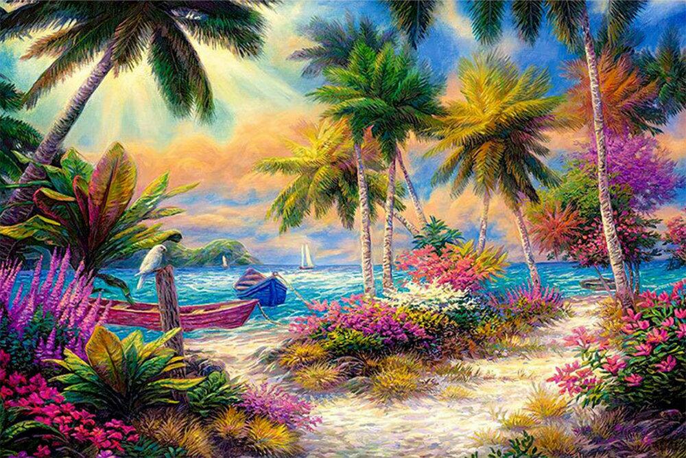 Алмазна мозаїка Emerald Craft Квітчастий пляж 30x40 см (23720)