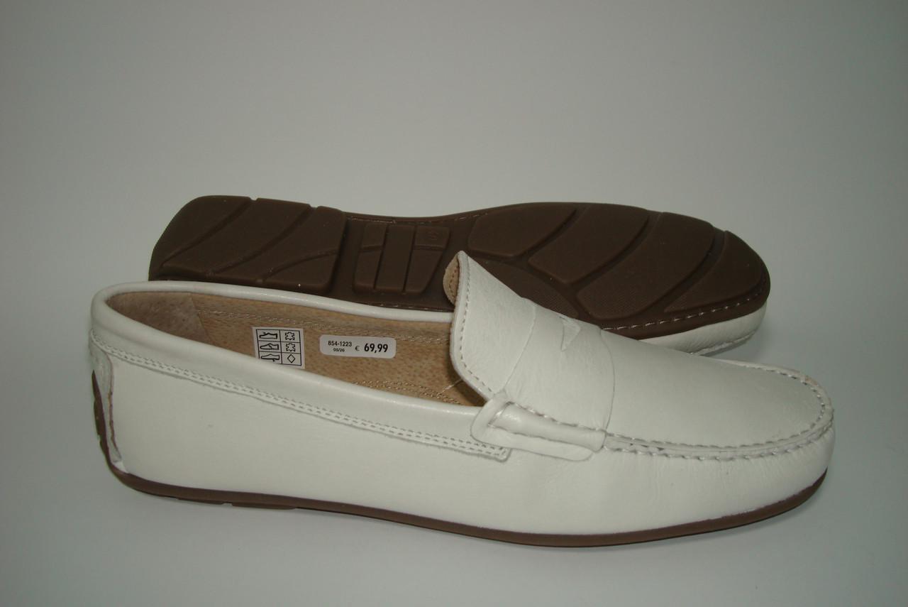 Мокасини шкіряні чоловічі Bata р. 40 26 см Білий (2343128903) - фото 2